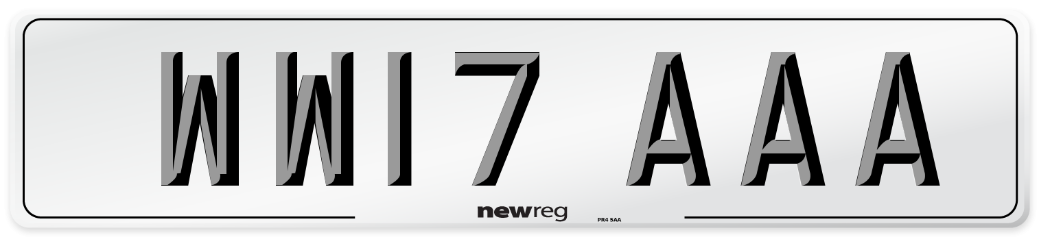 WW17 AAA Number Plate from New Reg